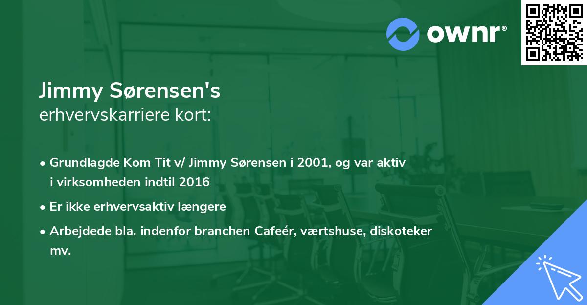 Jimmy Sørensen's erhvervskarriere kort