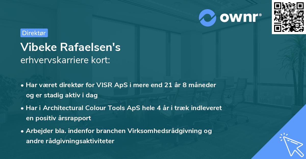 Vibeke Rafaelsen's erhvervskarriere kort