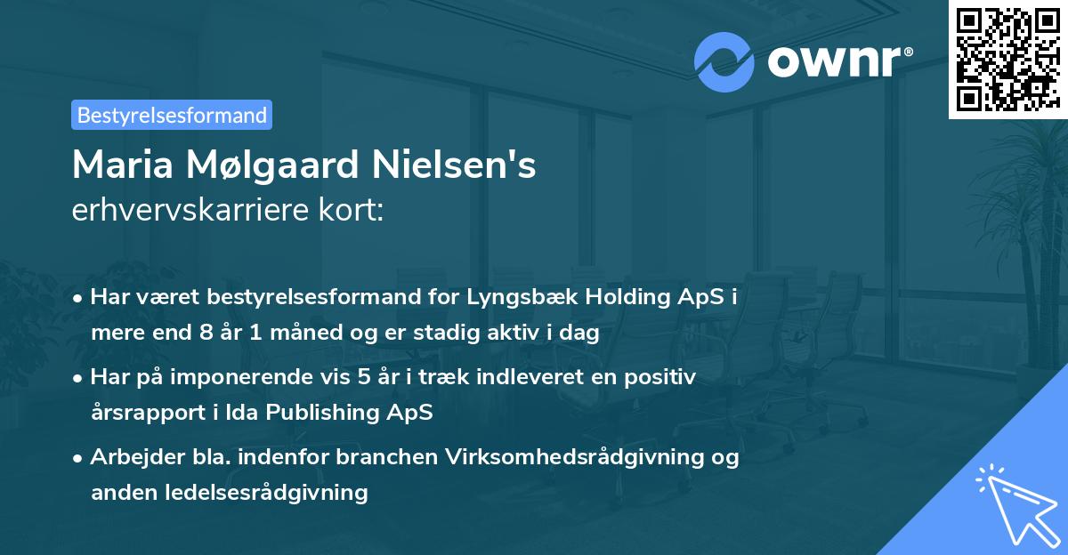 Maria Mølgaard Nielsen's erhvervskarriere kort