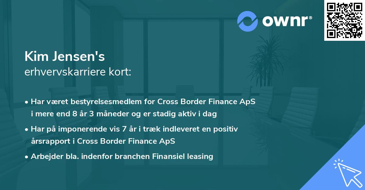 Kim Jensen's erhvervskarriere kort