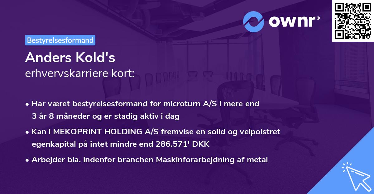 Anders Kold's erhvervskarriere kort