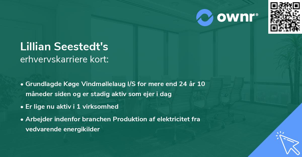 Lillian Seestedt's erhvervskarriere kort