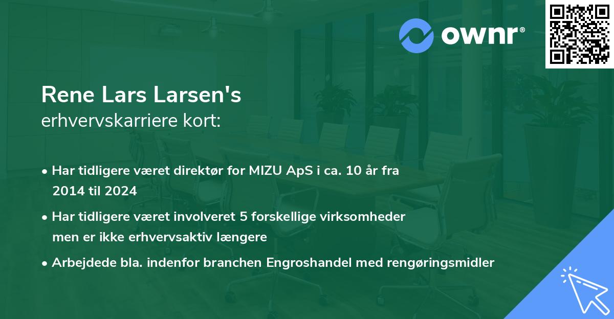 Rene Lars Larsen's erhvervskarriere kort