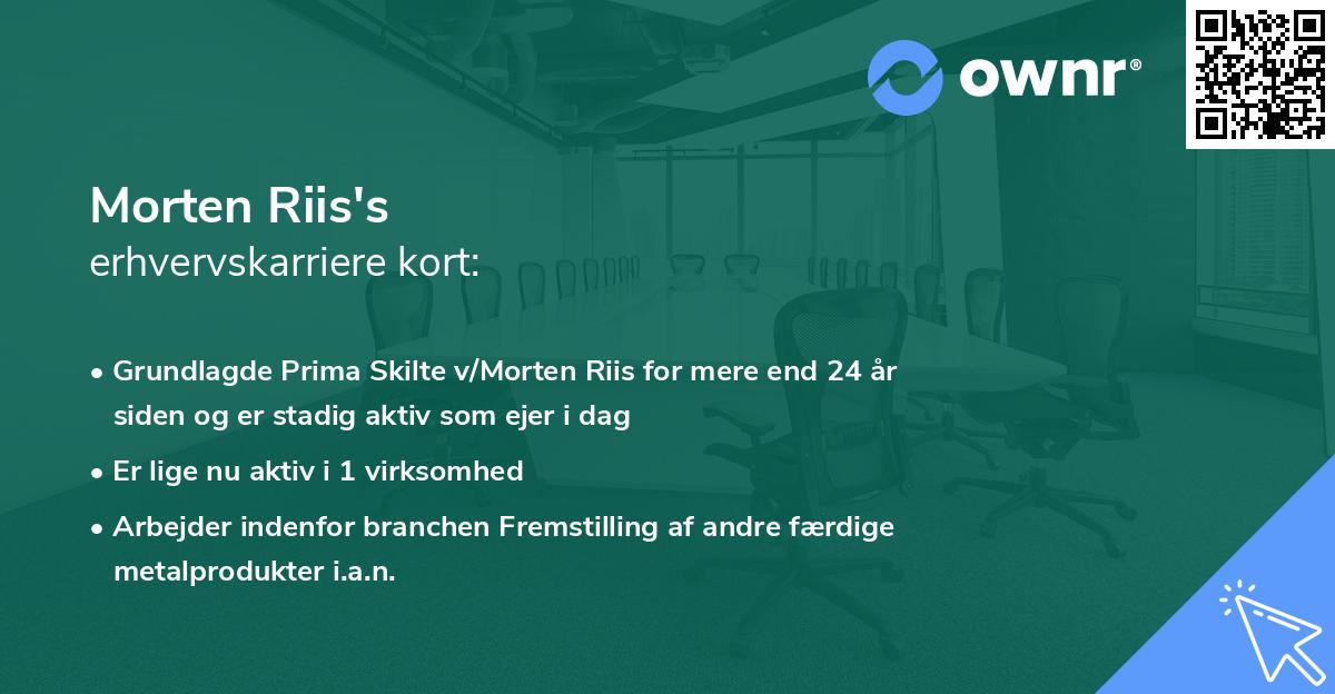 Morten Riis's erhvervskarriere kort