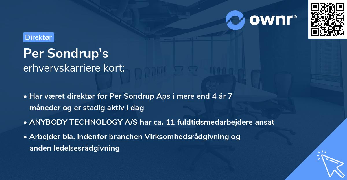 Per Sondrup's erhvervskarriere kort