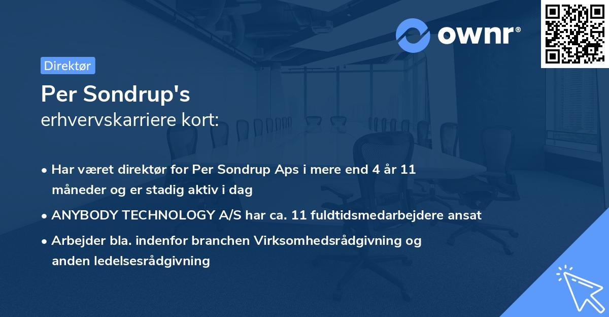 Per Sondrup's erhvervskarriere kort