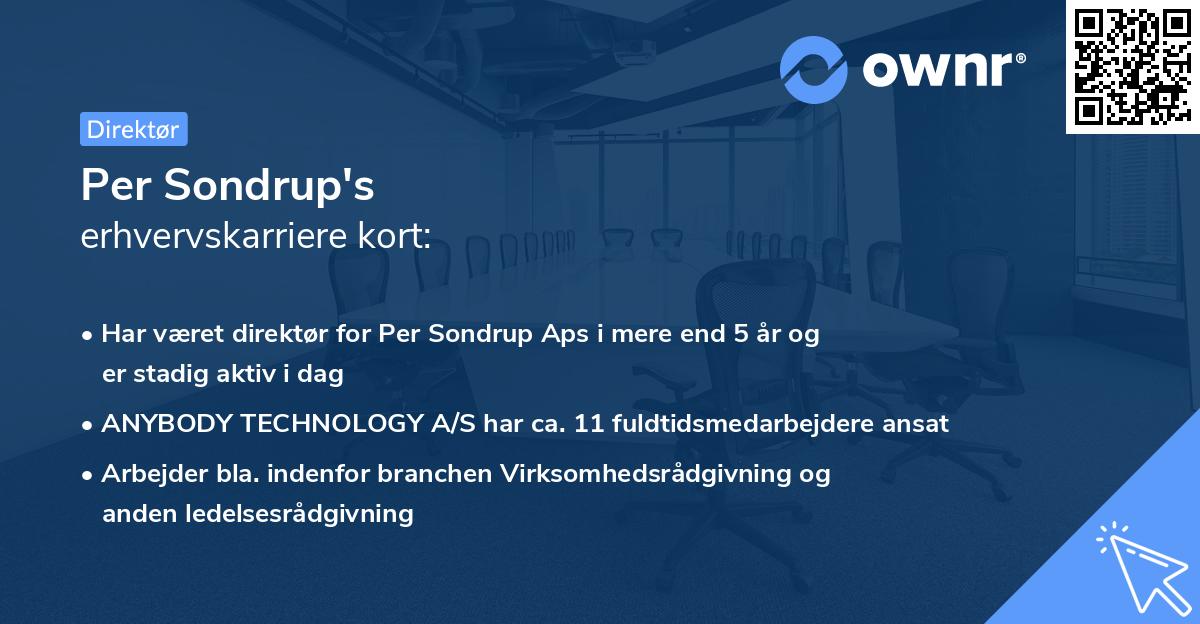 Per Sondrup's erhvervskarriere kort