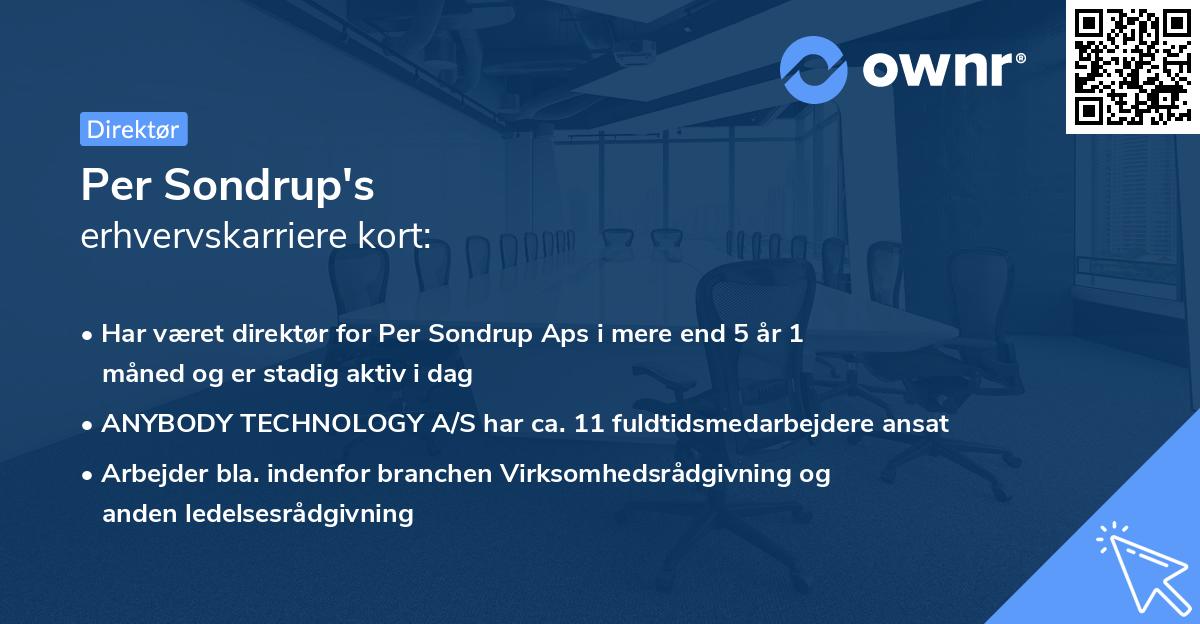 Per Sondrup's erhvervskarriere kort