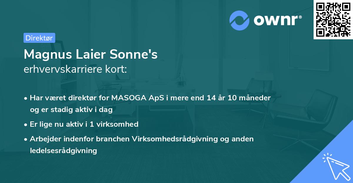 Magnus Laier Sonne's erhvervskarriere kort