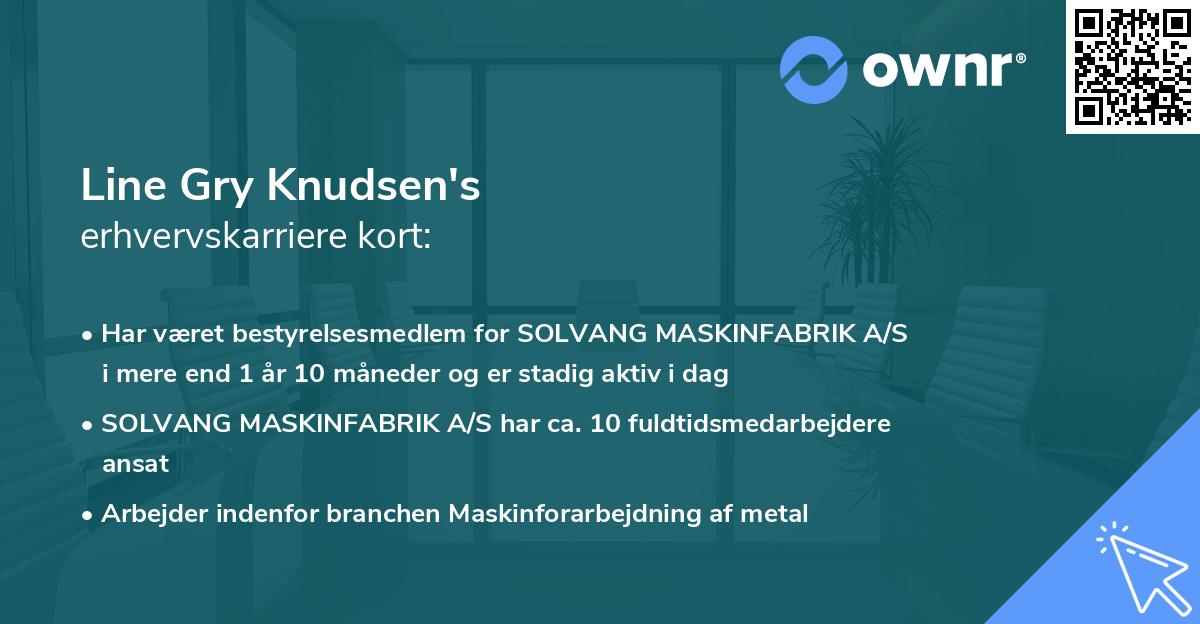 Line Gry Knudsen's erhvervskarriere kort