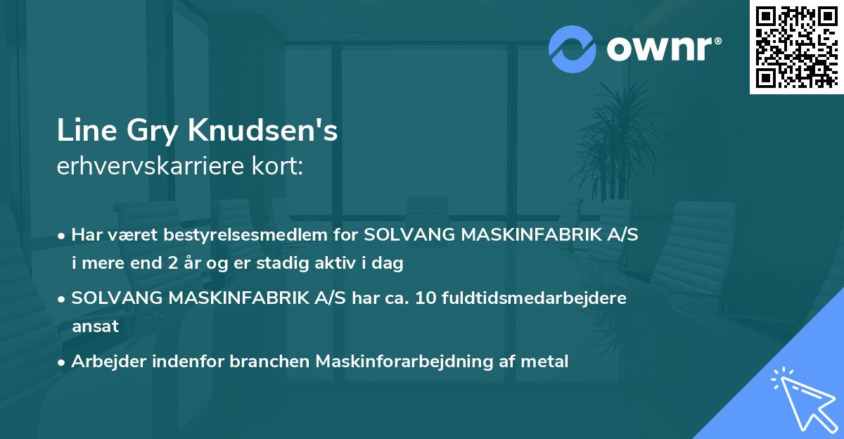 Line Gry Knudsen's erhvervskarriere kort