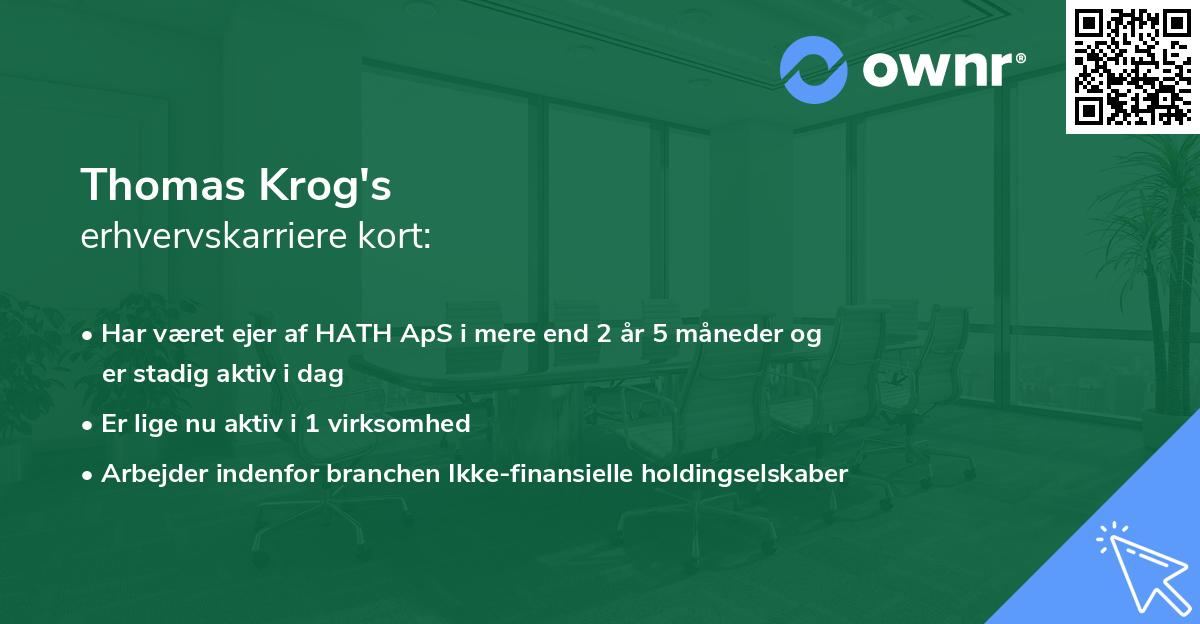 Thomas Krog's erhvervskarriere kort