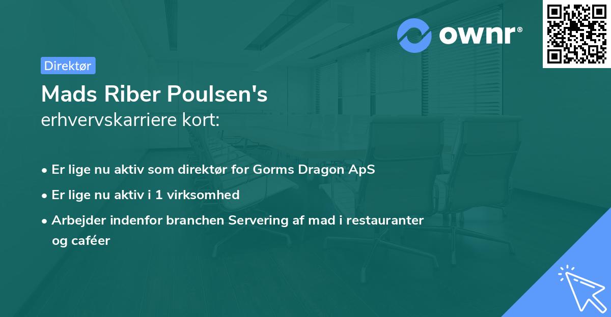 Mads Riber Poulsen's erhvervskarriere kort