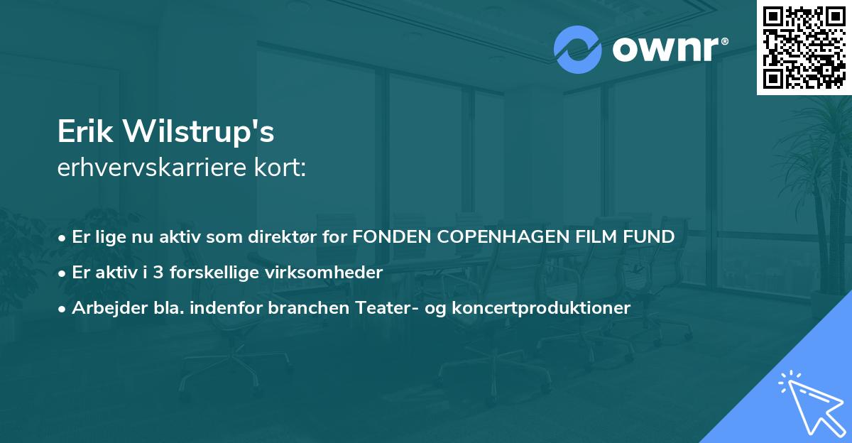 Erik Wilstrup's erhvervskarriere kort
