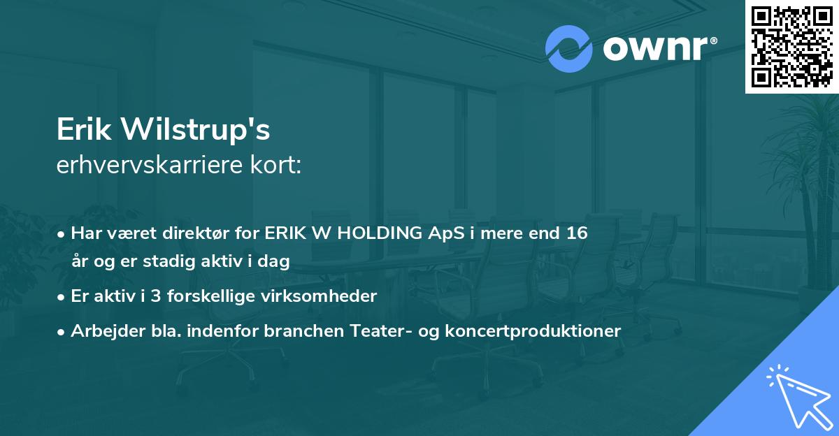 Erik Wilstrup's erhvervskarriere kort