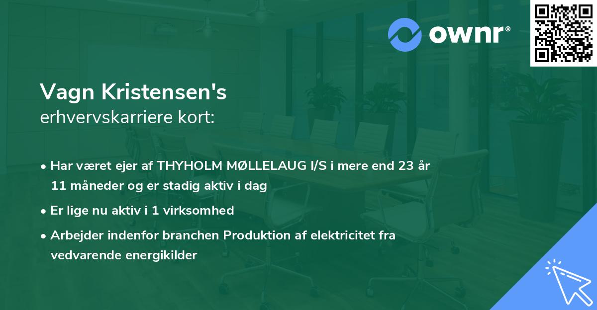 Vagn Kristensen's erhvervskarriere kort