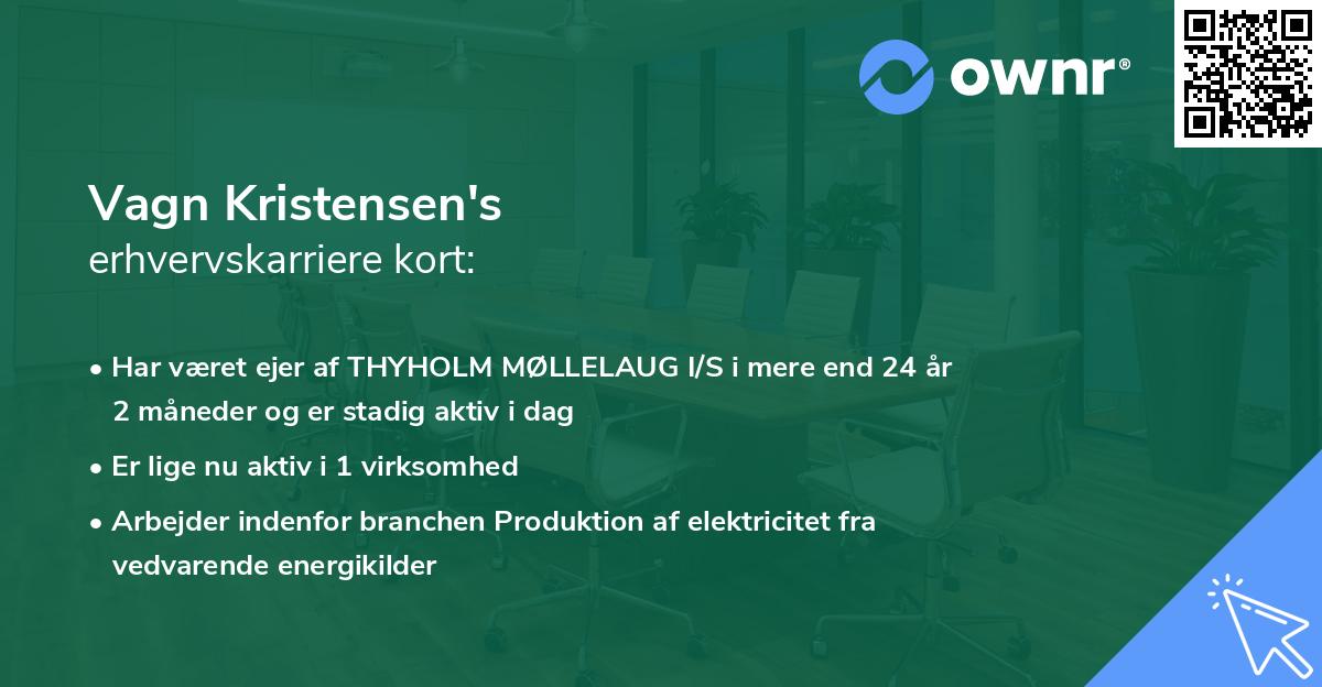 Vagn Kristensen's erhvervskarriere kort