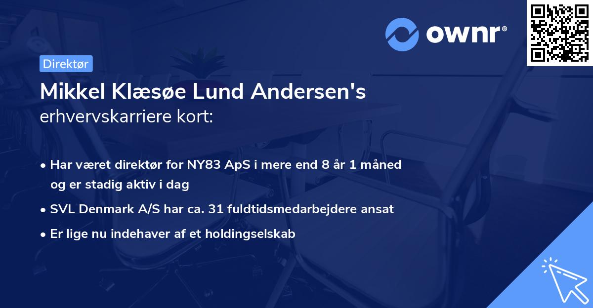 Mikkel Klæsøe Lund Andersen's erhvervskarriere kort