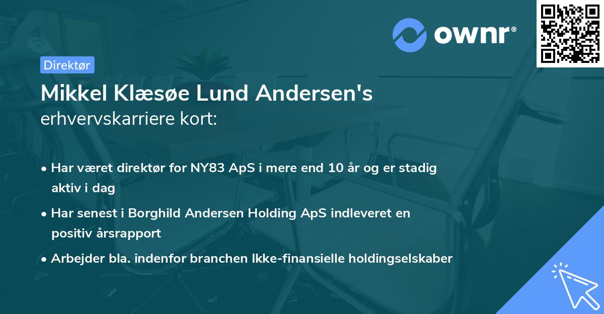 Mikkel Klæsøe Lund Andersen's erhvervskarriere kort