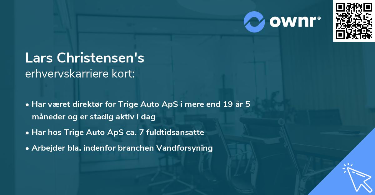 Lars Christensen's erhvervskarriere kort