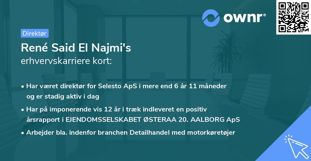 René Said El Najmi's erhvervskarriere kort