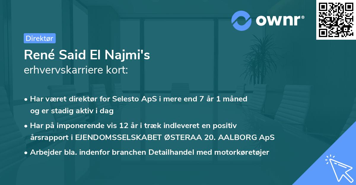 René Said El Najmi's erhvervskarriere kort