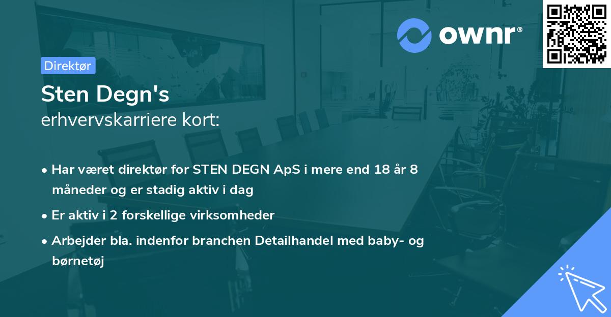 Sten Degn's erhvervskarriere kort
