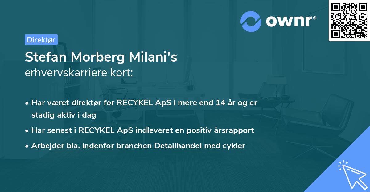 Stefan Morberg Milani's erhvervskarriere kort