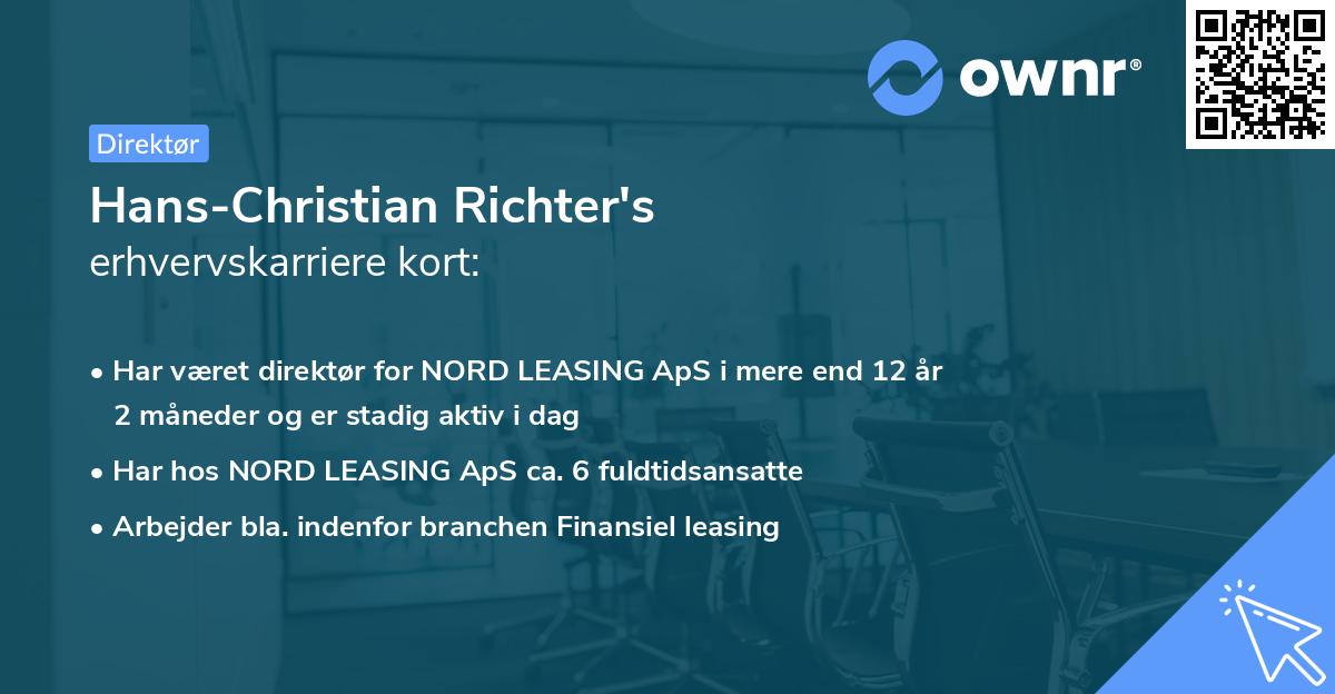 Hans-Christian Richter's erhvervskarriere kort