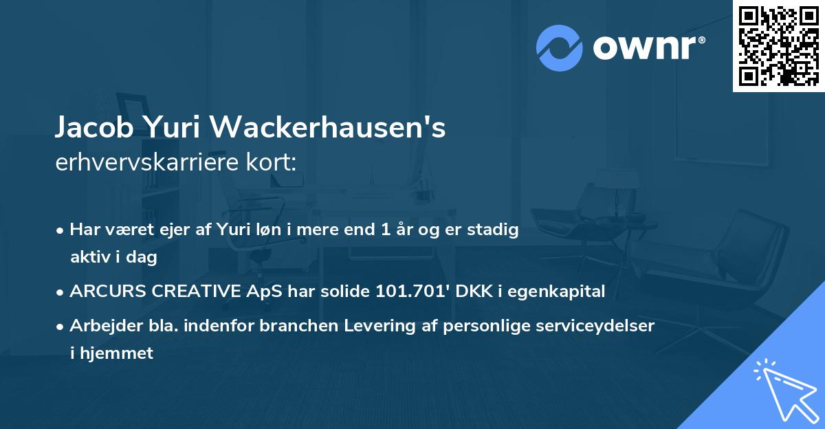 Jacob Yuri Wackerhausen's erhvervskarriere kort
