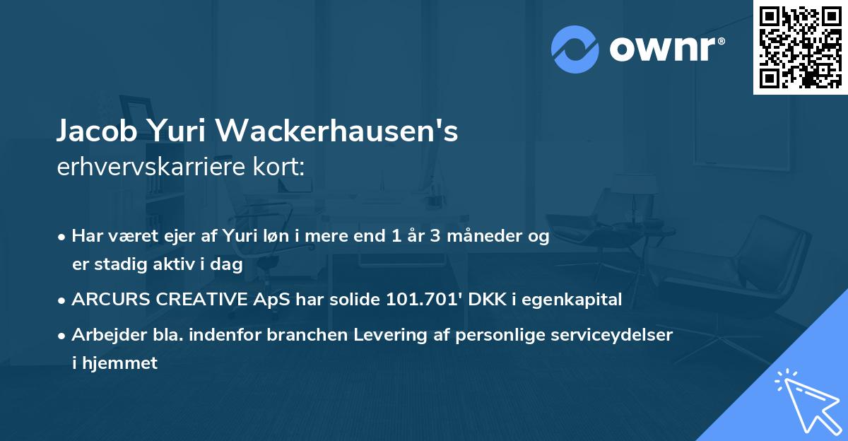 Jacob Yuri Wackerhausen's erhvervskarriere kort