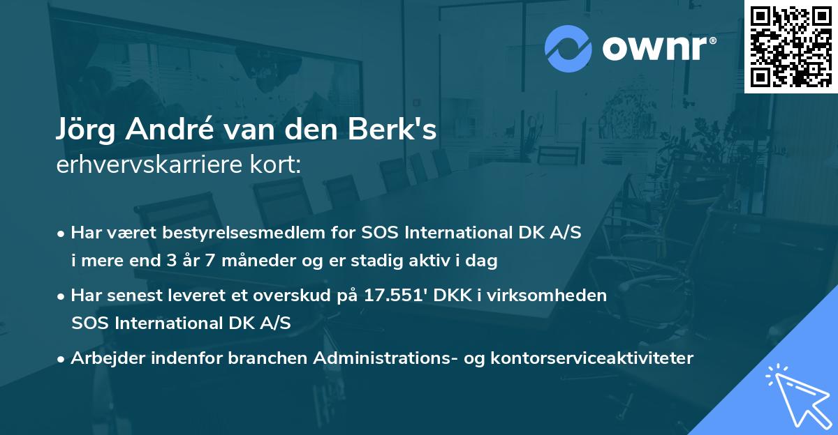 Jörg André van den Berk's erhvervskarriere kort