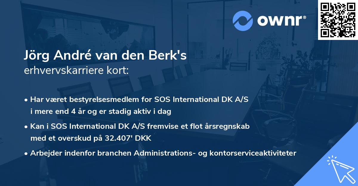 Jörg André van den Berk's erhvervskarriere kort