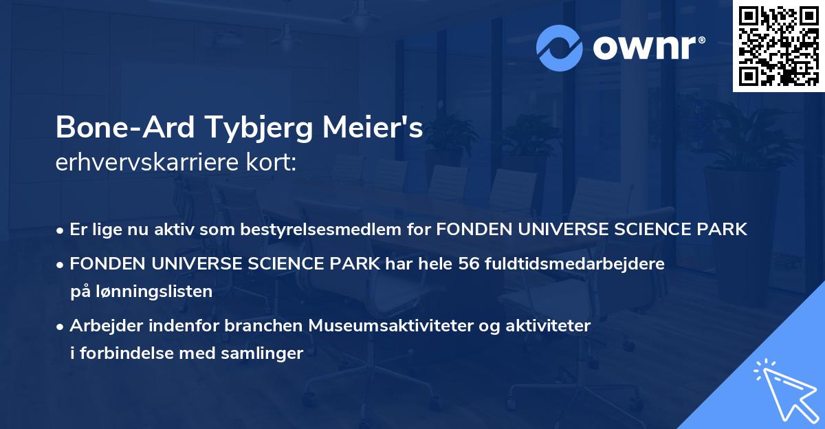 Bone-Ard Tybjerg Meier's erhvervskarriere kort