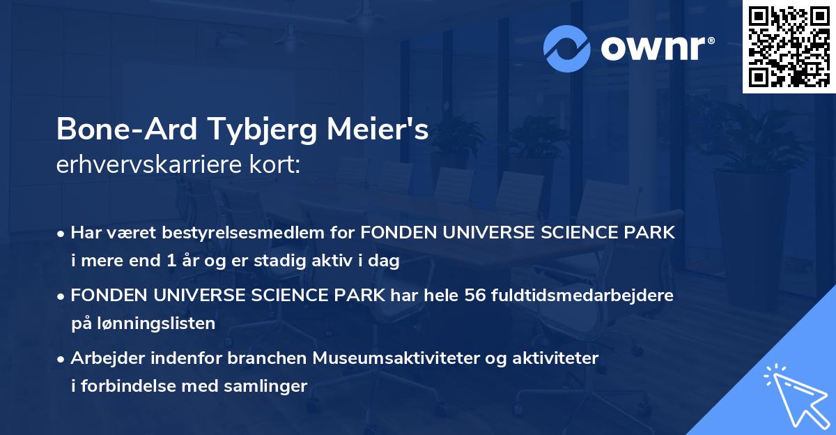 Bone-Ard Tybjerg Meier's erhvervskarriere kort