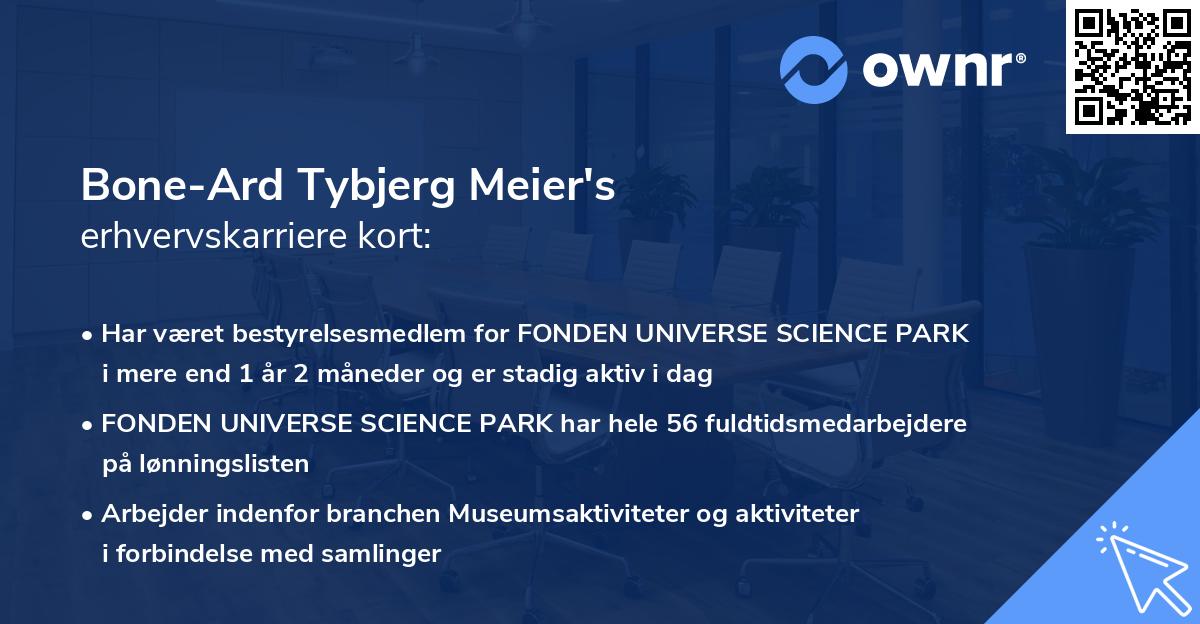Bone-Ard Tybjerg Meier's erhvervskarriere kort