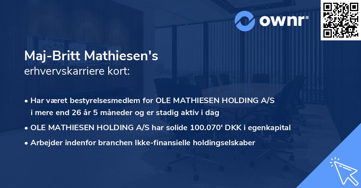 Maj-Britt Mathiesen's erhvervskarriere kort