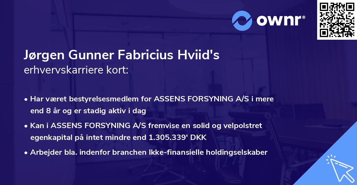 Jørgen Gunner Fabricius Hviid's erhvervskarriere kort