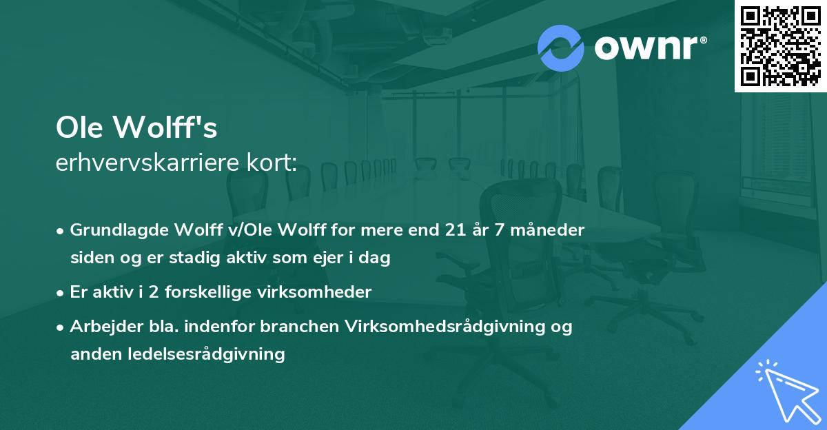 Ole Wolff's erhvervskarriere kort