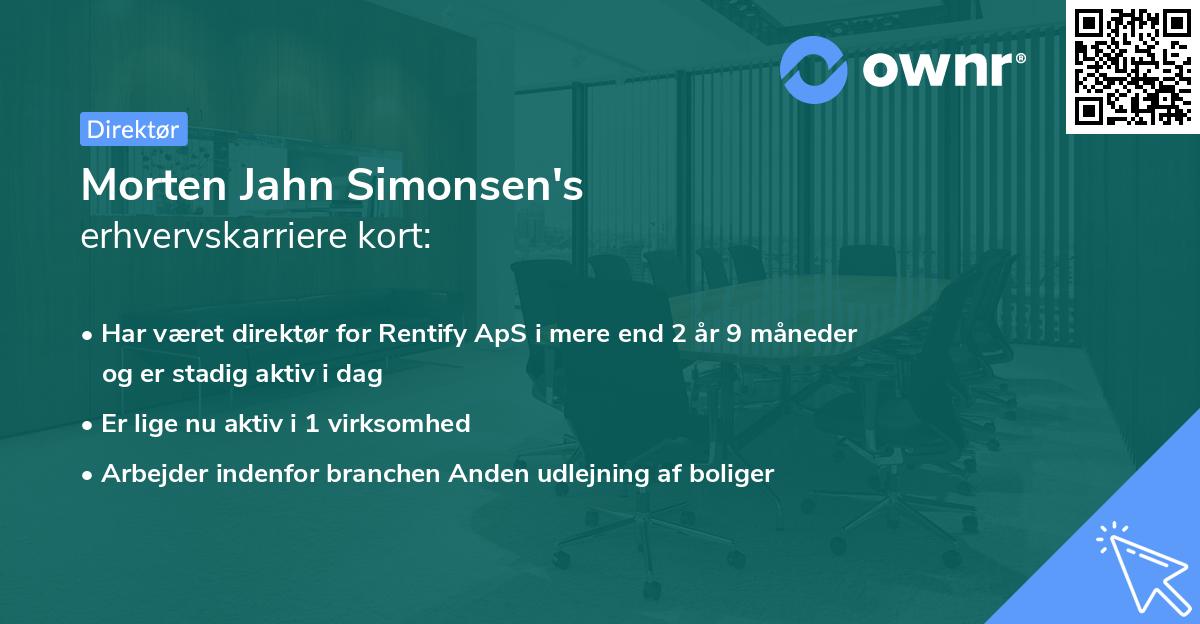 Morten Jahn Simonsen's erhvervskarriere kort