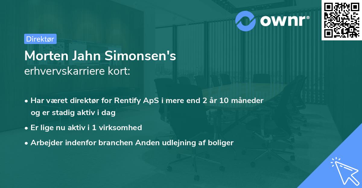 Morten Jahn Simonsen's erhvervskarriere kort