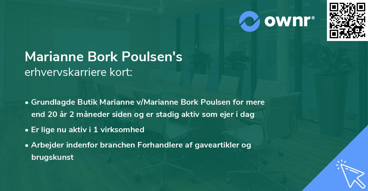 Marianne Bork Poulsen's erhvervskarriere kort