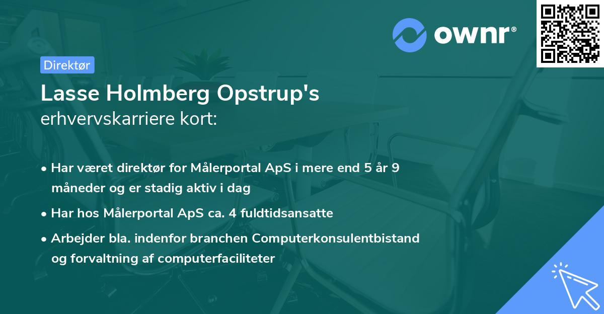 Lasse Holmberg Opstrup's erhvervskarriere kort