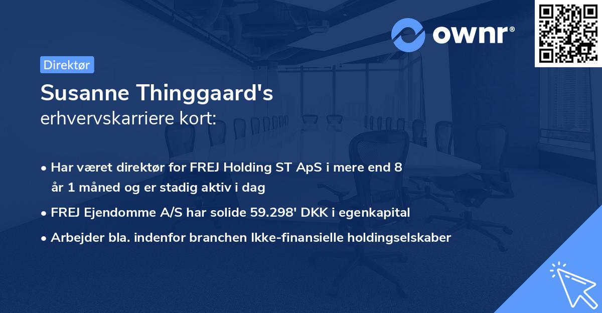 Susanne Thinggaard's erhvervskarriere kort