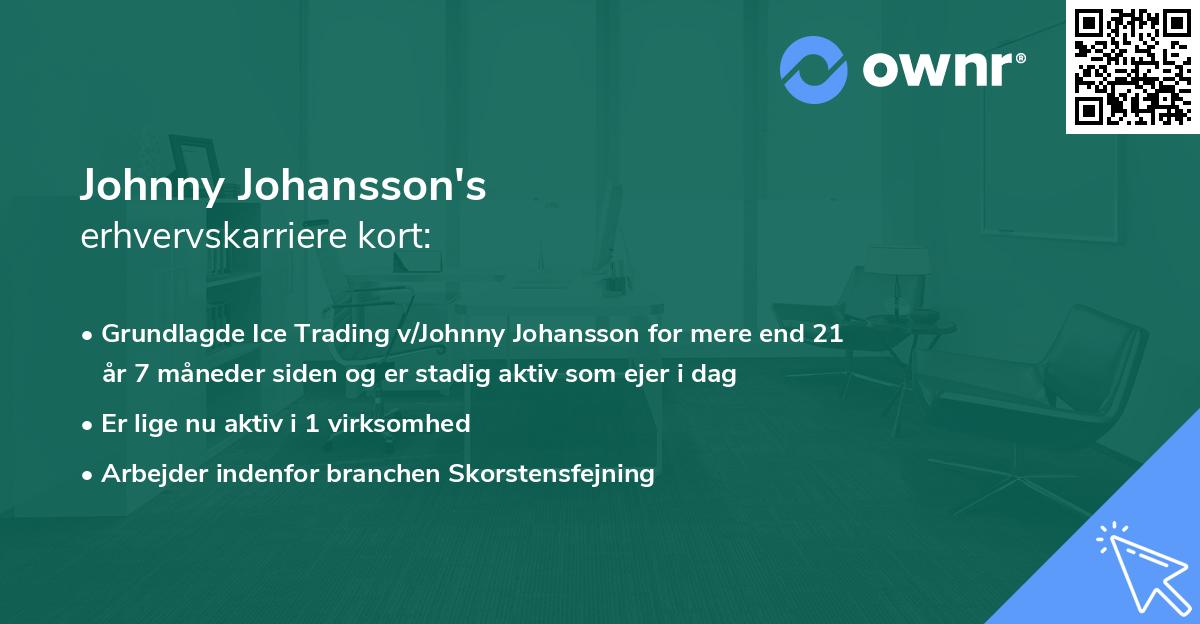 Johnny Johansson's erhvervskarriere kort