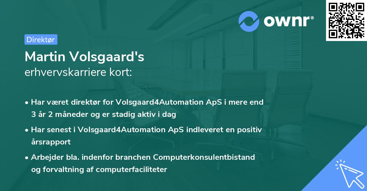 Martin Volsgaard's erhvervskarriere kort