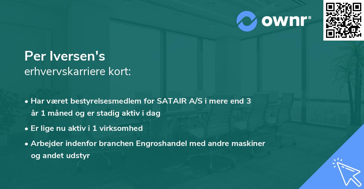 Per Iversen's erhvervskarriere kort