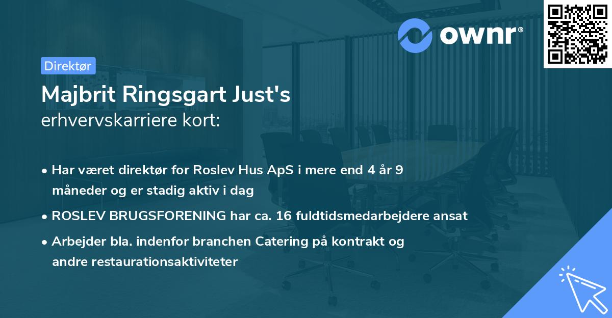 Majbrit Ringsgart Just's erhvervskarriere kort