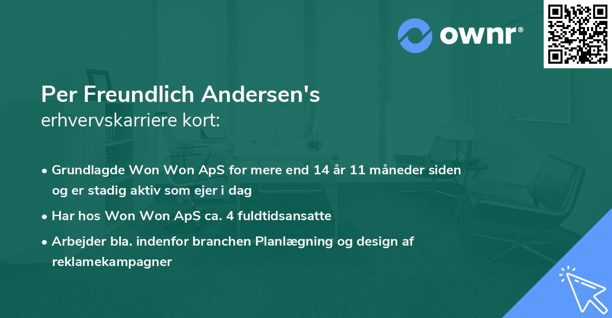 Per Freundlich Andersen's erhvervskarriere kort
