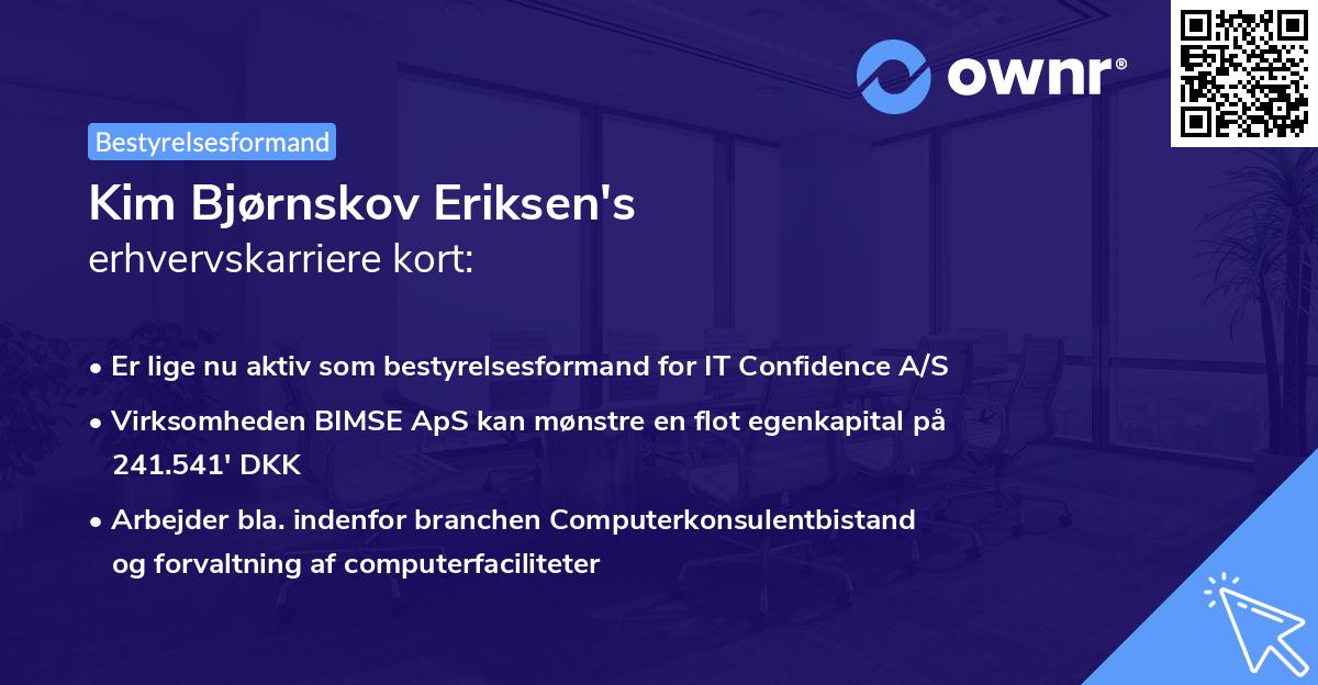 Kim Bjørnskov Eriksen's erhvervskarriere kort